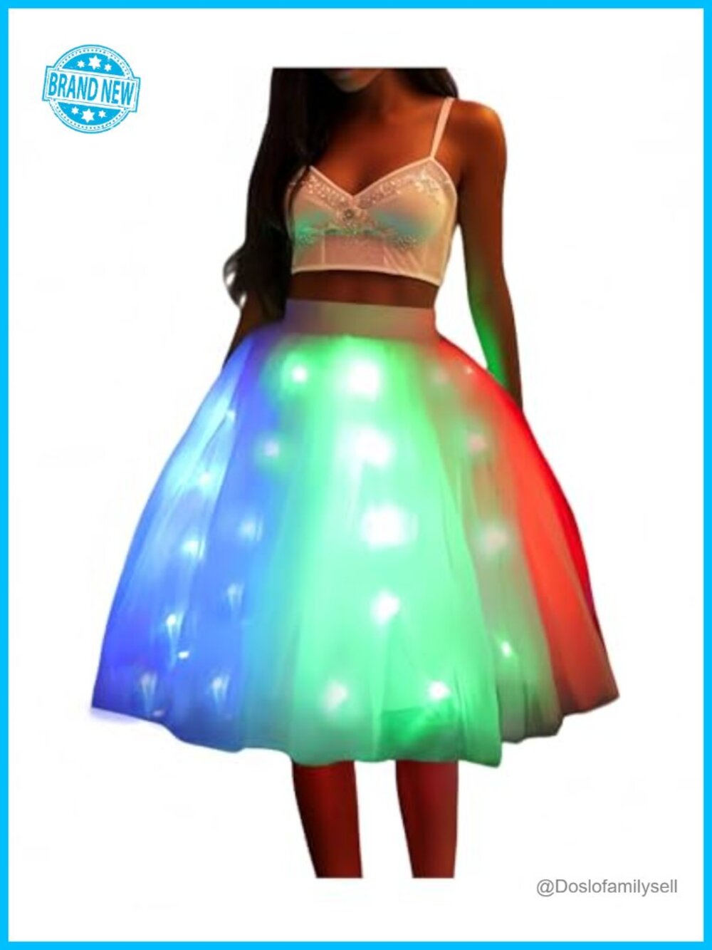 LED Light Up Tutu Skirt Tulle A-Line Party Cosplay Dance Skirt